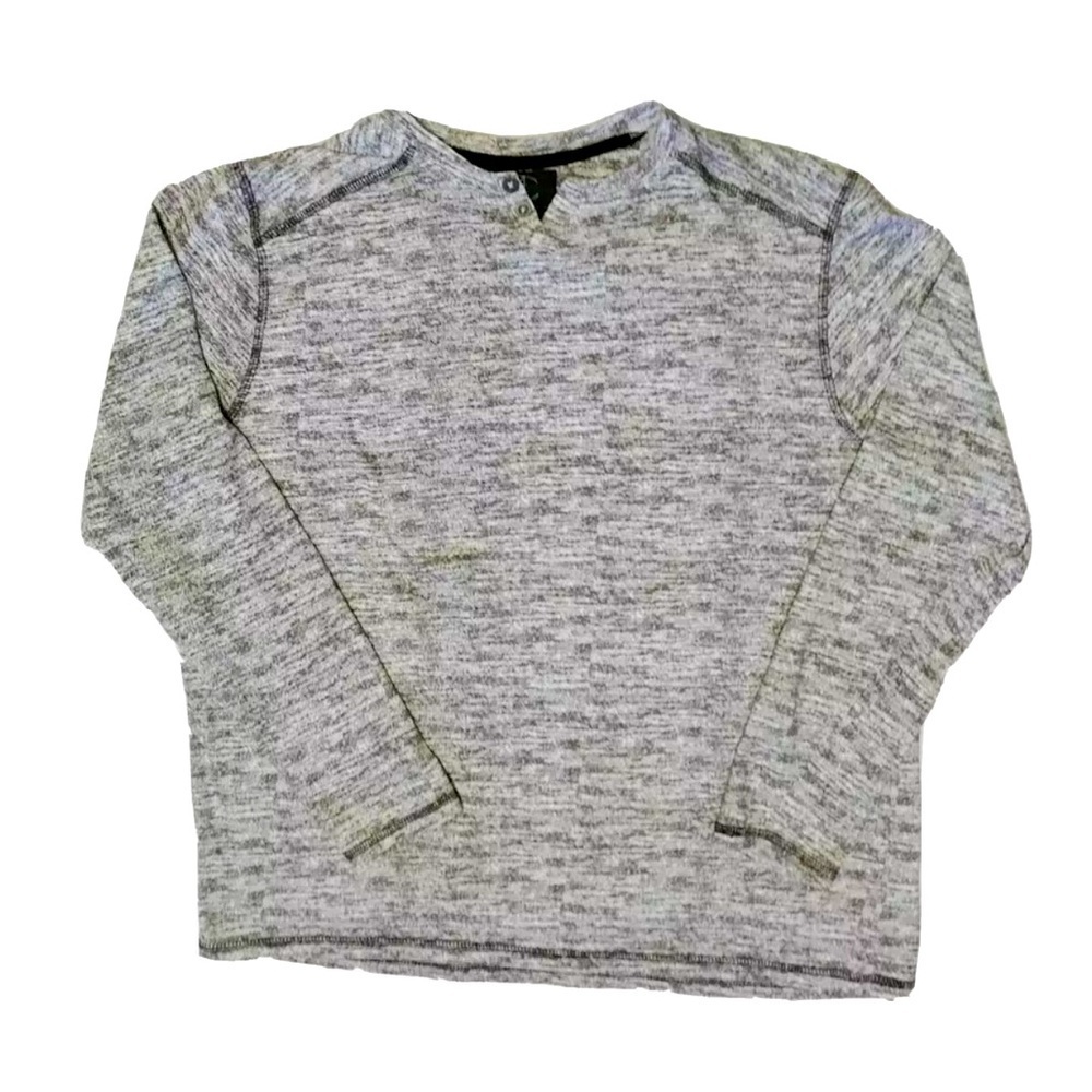 Modern Culture Mens Long Sleeve Henley Tshirt Light Heather Gray L